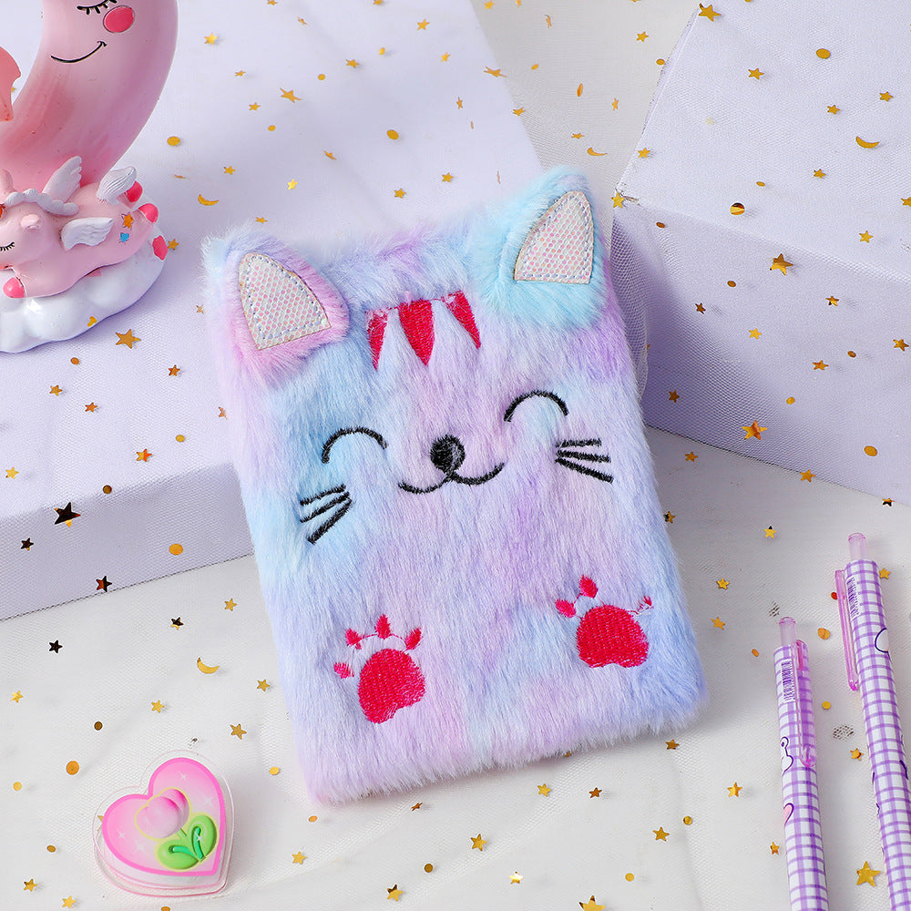 Wholesale Cartoon Plush Notebook Cute Girls Embroidery Account Book